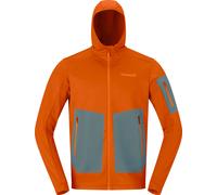 Norrona - Polaire respirante de randonnée - Falketind Warm2 Stretch Hood M Gold Flame pour Homme - Taille XL - Orange Orange XL