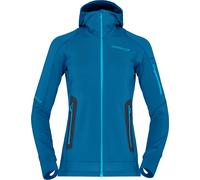 Norrona - Polaire technique en Polartec® - Falketind Power Grid Hood W'S Mykonos Blue pour Femme - Taille L - Bleu Bleu L