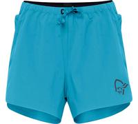Norrona - Short déperlant, extensible et respirant pour trail - Senja Flex1 4" Shorts W Brittany Blue pour Femme en Nylon - Taille L - Bleu Bleu L