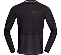 Norrona - T-shirt à manches longues de trail/running - Senja Equaliser Lightweight Long Sleeve M Caviar Black pour Homme - Taille L - Noir Noir L