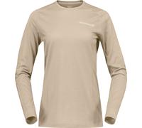 Norrona - T-shirt d'alpinisme en laine de mérinos avec manches longues - Falketind Equaliserull Long Sleeve W Pure Cashmere pour Femme en Nylon - Beige L