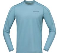 Norrona - T-shirt d'alpinisme en laine de mérinos régulatrice et antiodeur - Falketind Equaliserull Long Sleeve M Trooper pour Homme en Nylon - Taille Bleu S