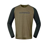 Norrona - T-shirt de VTT à manches longues - Fjora Equaliser Lightweight Long Sleeve M Olive Night pour Homme - Taille L - Kaki Kaki L
