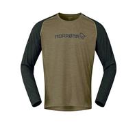 Norrona - T-shirt de VTT à manches longues - Fjora Equaliser Lightweight Long Sleeve M Olive Night - Taille S - Kaki Kaki S
