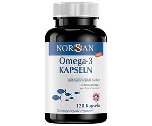 NORSAN oméga 3 gélules 120 pièces / 1.500mg d'oméga 3 par portion/complément alimentaire omega 3 avec 707mg EPA &
