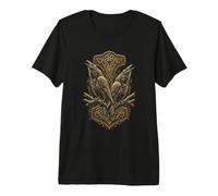 Norse Mythology - Hugin and Munin - Odins Raven - Mjoelnir T-Shirt Haut de Gamme