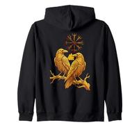 Norse Mythology - Hugin and Munin - Vegvisir - Odins Raven Sweat à Capuche