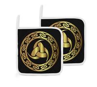 Norse Mythology Viking Ancient Celtic Knot Symbol 2 Pack Pot Holders for Kitchen Heat Resistant Oven Hot Pads for Cooking Baking
