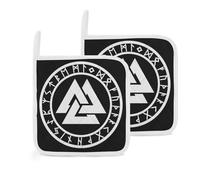 Norse Mythology Viking Ancient Celtic Knot Symbol 2 Pack Pot Holders for Kitchen Heat Resistant Oven Hot Pads for Cooking Baking