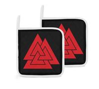 Norse Mythology Viking Ancient Celtic Knot Symbol 2 Pack Pot Holders for Kitchen Heat Resistant Oven Hot Pads for Cooking Baking