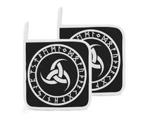 Norse Mythology Viking Ancient Celtic Knot Symbol 2 Pack Pot Holders for Kitchen Heat Resistant Oven Hot Pads for Cooking Baking