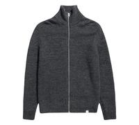 Norse Projects - Hagen Wool Cotton Rib Full Zip Jacket - Homme - Pulls - Gris - Taille: L
