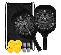 Norse Skeleton Pentagramme Secret Sigil Raquettes de pickleball à faible | ensemble de palas de pickleball pour adultes hommes femmes
