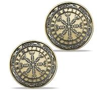 Norse Viking Mjolnir Coin Thor Hammer Coin Mythologie Nordique Talisman (Aegishjalmur Coin (The Casque of Awe))