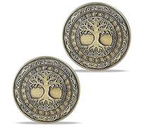 Norse Viking Mjolnir Coin Thor Hammer Coin Mythologie Nordique Talisman (Yggdrasil Coin (Arbre de vie))