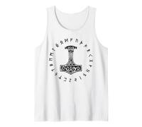 Norse Viking Mjolnir Païen Marteau de Thor Runes de sureau Débardeur