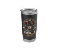 Norse Viking Mythology Warrior Runes Valhalla Odin Raven Gobelet isotherme en acier inoxydable double paroi