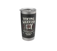 Norse Viking Mythology Warrior Runes Valhalla Odin Raven Gobelet isotherme en acier inoxydable double paroi