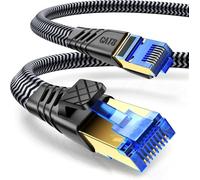 NORSHY Cat 8 Câble Ethernet 20m, Cat 8 RJ45 Cable Super Débit Réseau Lan Patch 40Gbps 2000MHz Plat Nylon Tressé Câble Internet Compatible avec Routeur, Switch, Modem, TV, PS5/4, Xbox, PC