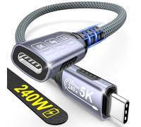 NORSHY Rallonge USB C 240W, 0.2m Câble d'extension USB-C 3.2 Gen 2 Charge Rapide 20Gbps, Vidéo 5K/4K@60Hz Extendeur Compatible avec iPhone 17 16 15 Pro Max, M acBook Pro, Steam Deck, PSVR2 Hub