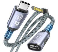 NORSHY Rallonge USB C 240W, 1m Câble d'extension USB-C 3.2 Gen 2 Charge Rapide 20Gbps, Vidéo 5K/4K@60Hz Extendeur Compatible avec iPhone 17 16 15 Pro Max, M acBook Pro, Steam Deck, PSVR2 Hub
