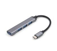 Norsimda Hub USB C vers USB 3.0 en alliage d'aluminium ultra fin, répartiteur USB portable à 4 ports, hub USB pour ordinateur portable, PC, MacBook, iMac, Surface Pro, Mac Pro, clé USB, XPS
