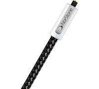 Norstone - Câble optique fibre synthHP/gaine noire blanc /con toslink or 24k/tripl iso/Diam 8mm - 0.75 mètres