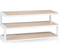Norstone Table triple plateaux – Acier laqué, 110 cm, jusqu'à 50 kg – Blanc