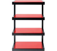 Norstone Esse Hi-Fi Noir Brillant Et Verre Rouge - Meuble Hifi - Meubles Et Supports Hi-Fi Rouge