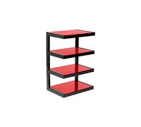 Norstone Esse Hi-Fi Noir Brillant Et Verre Rouge - Meuble Hifi - Meubles Et Supports Hi-Fi Rouge