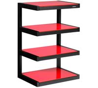 Norstone Meuble Hi‑Fi Esse - Noir brillant et verre rouge