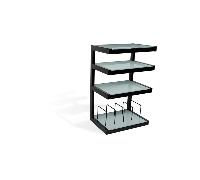Norstone Esse hi-fi Vinyl Noir satiné verres Dépolis - Meuble Hifi