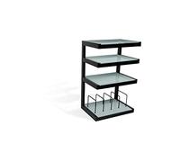 Norstone Esse hi-fi Vinyl Noir satiné verres Dépolis - Meuble Hifi
