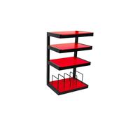 Norstone Esse hi-fi Vinyl noir satiné verres rouges - Meuble Hifi