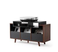 Meuble Hi-Fi NorStone Oslo 1200 Noir et Noyer Noir