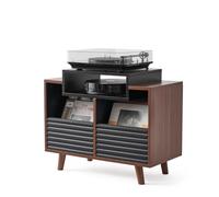 Meuble Hi-Fi NorStone Oslo 800 Noir et Noyer Noir