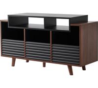 Meuble Hi-Fi NorStone Oslo 1200 Noir et Noyer Noir