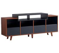 NorStone Oslo 1600 Noir et Noyer - Meuble Hi-Fi