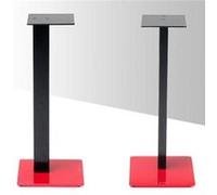 NORSTONE - ESSE STAND - PIED D'ENCEINTE CONTEMPORAIN ET ORIGINAL - FINITION ACIER LAQUÉ NOIR ET VERRE TREMPÉ ROUGE