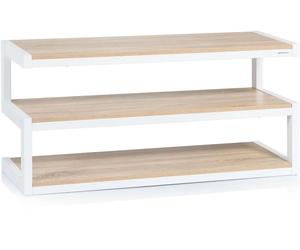 Norstone - Table triple plateaux - Jusqu'à 50kg - Acier laqué - 110cm Blanc