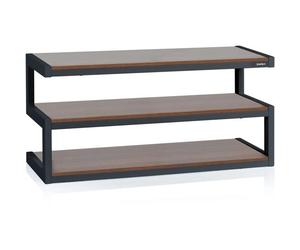 Norstone - Table triple plateaux - Jusqu'à 50kg - Acier laqué - 110cm Noir