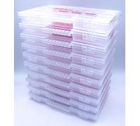 NORT12 Lot de 10 boîtes de rangement empilables en plastique Transparent
