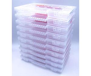 NORT12 Lot de 10 boîtes de rangement empilables en plastique Transparent