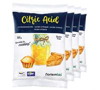 Nortembio Acide Citrique Alimentaire 4x 500 g - 100% Pur, Qualité Alimentaire | Origine Naturelle, Sans OGM, Conservateur et Acidifiant pour Cuisine, Pâtisserie + Livre de Recettes Gratuit