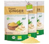 Nortembio Poudre de Gingembre Biologique 300 g. 100% Naturel. Spécial pour les Infusions. Gingembre Moulu Séché Sans Additifs ni Conservateurs, Végétalien et Sans Gluten. Haute Teneur en Fibres.