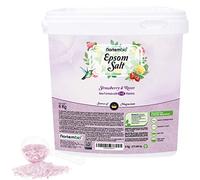 Nortembio Sels d’Epsom 100% Parfum Fraise & Roses 6 kg - Source Naturelle de Magnésium | Avec Vitamines C et E Hydratantes | Pour Bains Relaxants, Spa et Soin de la Peau + E-Book Gratuit