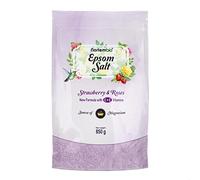 Nortembio Sels d’Epsom 100% Parfum Fraise & Roses 850 g - Source Naturelle de Magnésium | Avec Vitamines C et E Hydratantes | Pour Bains Relaxants, Spa et Soin de la Peau + E-Book Gratuit
