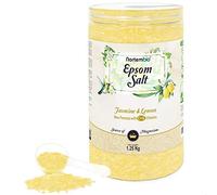 Nortembio Sels d’Epsom 100% Parfum Jasmin & Citron 1,25 kg - Source Naturelle de Magnésium | Avec Vitamines C et E Hydratantes | Pour Bains Relaxants, Spa et Soin de la Peau + E-Book Gratuit
