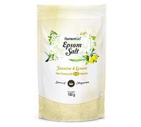 Nortembio Sels d’Epsom 100% Parfum Jasmin & Citron 180 g - Source Naturelle de Magnésium | Avec Vitamines C et E Hydratantes | Pour Bains Relaxants, Spa et Soin de la Peau + E-Book Gratuit
