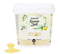 Nortembio Sels d’Epsom 100% Parfum Jasmin & Citron 3 kg - Source Naturelle de Magnésium | Avec Vitamines C et E Hydratantes | Pour Bains Relaxants, Spa et Soin de la Peau + E-Book Gratuit